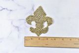 Fleur De Los With Rhinestone Patch Design | Rhinestone Applique | DIY Fashion | Sewing Patch | Iron-on Patch Applique | 3.5" x 4" - Target Trim