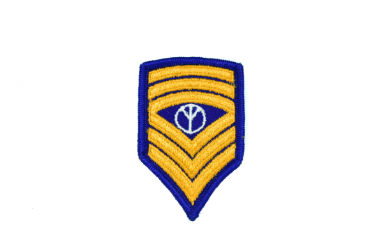 Sergeant Stripes with Peace Sign Patch - 3.30" x 2" | Peace Sign Patch Applique - Target Trim