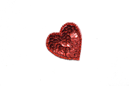Tiny Sequin Heart Appliques 1.75" x 1.63" | Sequined Tiny Heart Patch Applique - Target Trim