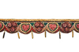 Hand-crafted Indian Trim Embellished with Bugle bead with Rose Pattern Adornment - Target Trim