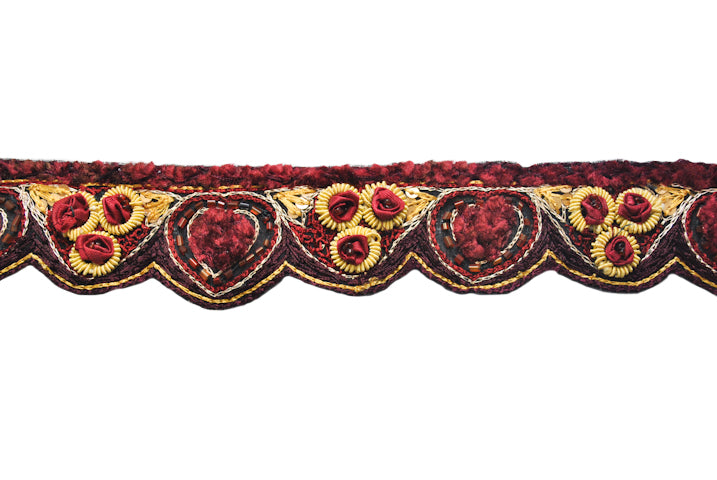 Hand Beaded Flower Design Indian Trim - Target Trim