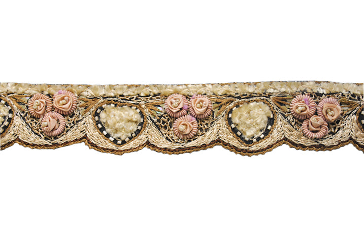 Hand Beaded Flower Design Indian Trim - Target Trim