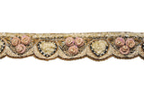 Hand Beaded Flower Design Indian Trim - Target Trim