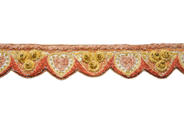 Hand Beaded Flower Design Indian Trim - Target Trim