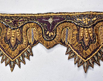 Scalloped Indian Trim by the Yard | Handmade Scallop and Beaded Trim | High Quality Trim | Wedding Decoration Trim | DIY Fashion Accessories