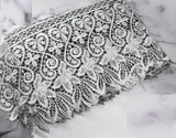 Embroidered Floral Trim | Gray Embroidered Trim | Classy Embroidered Floral Trim | Metallic Venice Lace Trim
