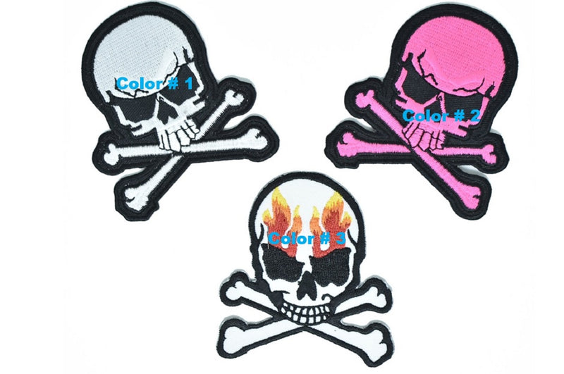 Embroidered Skull Patch 3" x 2.50" | Skull Patch Applique - Target Trim