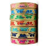 Metallic Leaf Jacquard Ribbons 1" - 1 Yard