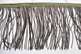 Faux Leather Fringe Trim | Black and Gray Fringe Trim | Ultra Suede Leather Fringe Trim | Fringe Trim | Trim