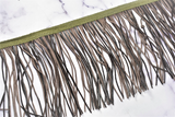 Faux Leather Fringe Trim | Black and Gray Fringe Trim | Ultra Suede Leather Fringe Trim | Fringe Trim | Trim