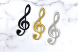 Embroidered Music Note Symbol Patch | Shiny Music Symbol Patch | Music Note Patch Applique | Gold Music Note