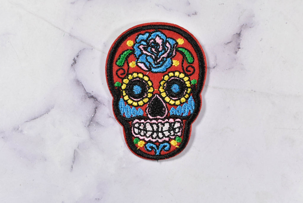 Sugar Skull Patch - Day of the Dead Patch - Iron On Sugar Skull Patch Applique - Target Trim