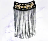 Chain Tassel Shoulder Epaulettes | Dangling Chain Epaulettes | Gold Chain Epaulettes | Long Chain Epaulettes