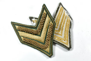 US Army Sergeant Patch with Chain | Sergeant Rank Iron on Patch w/ Chain | Military Cosplay Costume Accessories | Embroidered Sergeant Patch