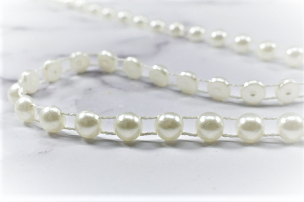 Pearl Applique Trim | Bridal Accessories Pearl Trim | Pearl Beaded Applique | Wedding Dress Craft Supply | White Beaded Trim | Black Beaded Trim