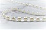 Pearl Applique Trim | Bridal Accessories Pearl Trim | Pearl Beaded Applique | Wedding Dress Craft Supply | White Beaded Trim | Black Beaded Trim