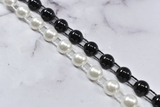 Pearl Applique Trim | Bridal Accessories Pearl Trim | Pearl Beaded Applique | Wedding Dress Craft Supply | White Beaded Trim | Black Beaded Trim