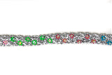 Metallic Silver with Flower Beads Gimp Trim 1/2" - by the yard