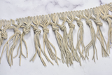 Faux Leather Fringe Trim | Beige Knotted Fringe Trim | Ultra Suede Leather Fringe Trim | Faux Leather Fringe Trim | Trim