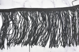 Black  Suede Leather Fringe | Faux Leather Fringe Trim |  Ultra Suede Leather Fringe Trim |  6 Inches Faux Leather Fringe Trim By The Yard