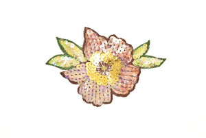 Shiny Rose Sequin Flower Iron on Embroidered Patch / Applique / Iridescent - Target Trim