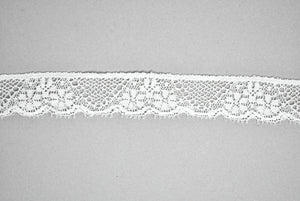 White Floral Lace Trim 1" - 1 Yard