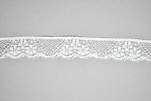 White Floral Lace Trim 1" - 1 Yard