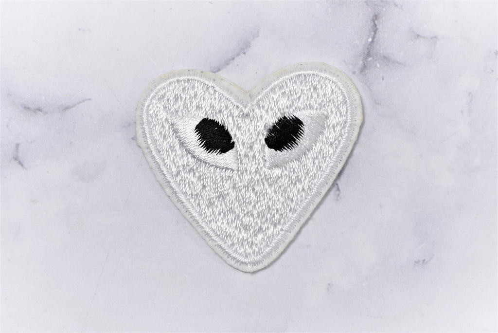 Embroidered Heart with Eyes Patch, Cute Heart Patches