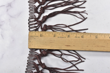 Knotted Faux Leather Fringe Trim | Chocolate Leather Fringe Trim | Ultra Suede Leather Fringe Trim | Fringe Trim | Trim