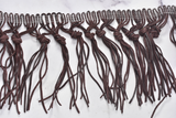 Knotted Faux Leather Fringe Trim | Chocolate Leather Fringe Trim | Ultra Suede Leather Fringe Trim | Fringe Trim | Trim