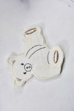 Soft Embroidered Cartoon Bear Patch | White Bear with Bow tie Patch | Faux Fur Applique | | DIY Fashion | Red Bow Bear Applique - Target Trim