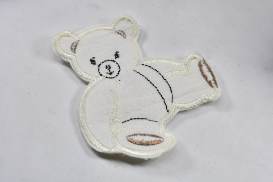 Soft Embroidered Cartoon Bear Patch | White Bear with Bow tie Patch | Faux Fur Applique | | DIY Fashion | Red Bow Bear Applique - Target Trim