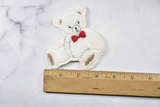 Soft Embroidered Cartoon Bear Patch | White Bear with Bow tie Patch | Faux Fur Applique | | DIY Fashion | Red Bow Bear Applique - Target Trim