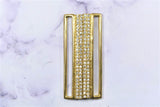 Elegant Golden Sparkling Rhinestone Connector | Shiny Rhinestone Designs Connector | Rhinestone Slider | Rhinestone Buckle Connector | DIY