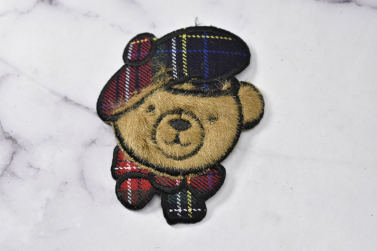 Cartoon Faux Fur Embroidered Brown Bear Patch  | Bear with Hat | Applique | Iron-On Patch Embroidered | DIY Fashion | Cute Teddy Bear Patch-Target Trim