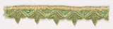 Green Handcrafted Straw Beaded and Sequins Indian Trim - Target Trim