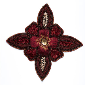 Handmade Beaded Indian Floral Patch/Applique Design 17 - Target Trim