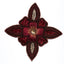 Handmade Beaded Indian Burgundy Floral Patch Applique