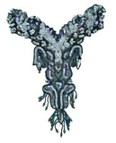 12" x 12" Beaded Sequins & Fringe Applique