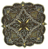 7" x 7" Handmade Beaded Indian Floral Patch/Applique