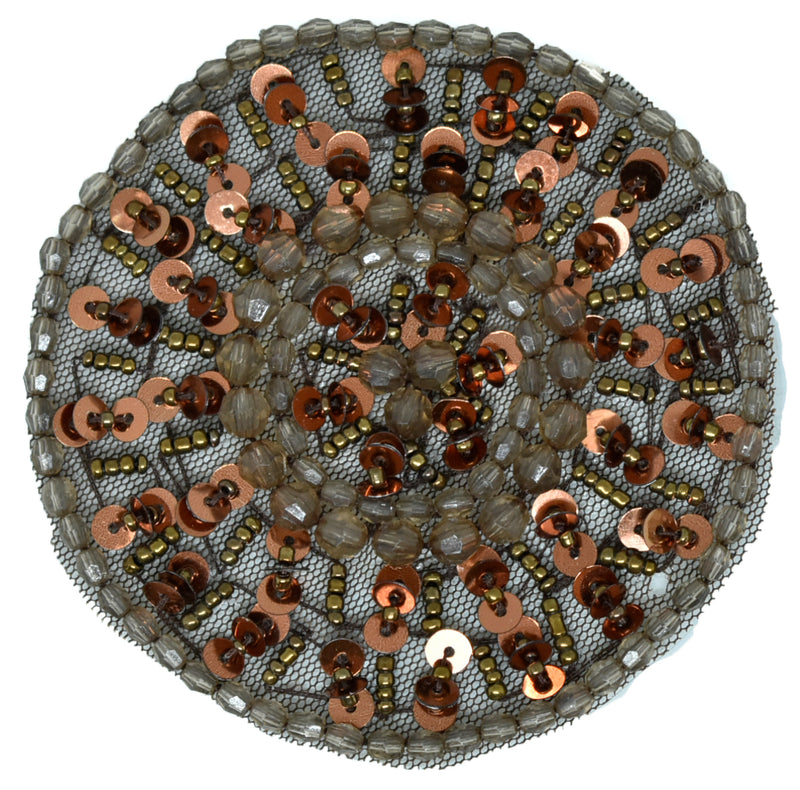 Round Beaded /Sequins Patch  Sew on Mesh Fabric / Apparels / Decorative