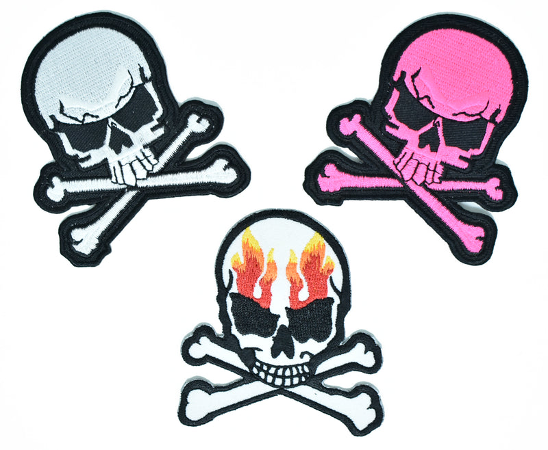 Embroidered Skull Patch 3" x 2.50" | Skull Patch Applique - Target Trim