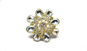 Floral Rhinestone Brooch 2" - Target Trim