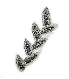 Leaf Rhinestone Beaded Applique 6.25" x 2"| Leaf Patch Applique - Target Trim