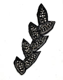 Leaf Rhinestone Beaded Applique 6.25" x 2"| Leaf Patch Applique - Target Trim