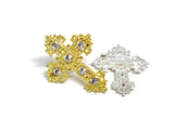 Crystal Rhinestone Cross-Shaped Brooch with Pin - Target Trim