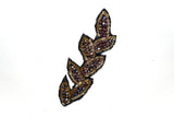 Leaf Rhinestone Beaded Applique 6.25" x 2"| Leaf Patch Applique - Target Trim