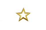 Embroidered Gold Iron on Star Patch Applique 3.30" x 3.50" - 1 Piece