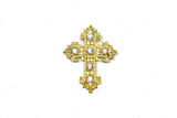 Crystal Rhinestone Cross-Shaped Brooch with Pin - Target Trim