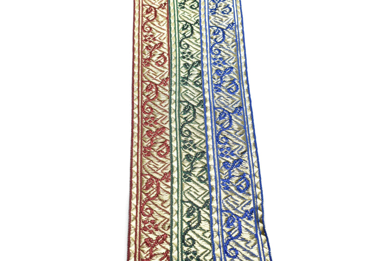 Floral Metallic Jacquard Ribbon 1.25"- 1 Yard